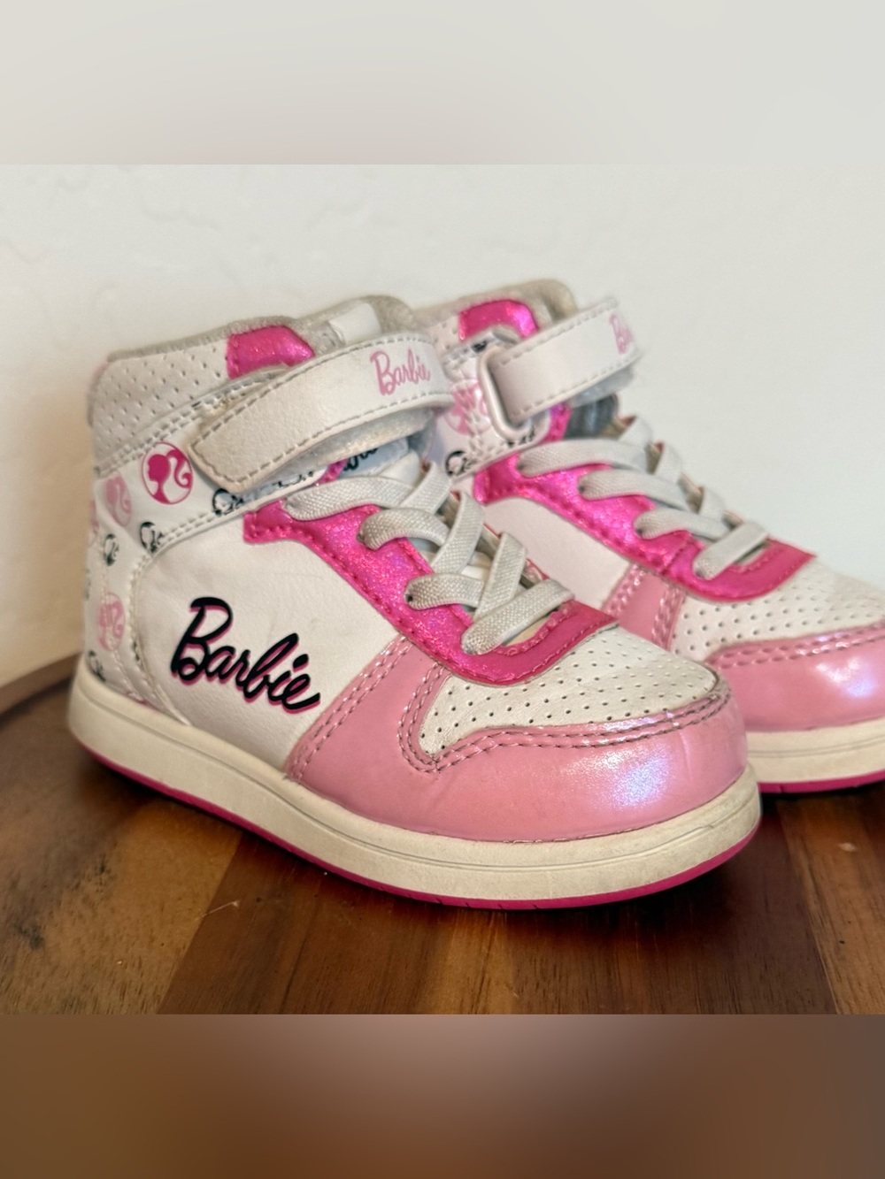 Barbie Court Mattel High Top Sneakers Pink Child Girls Shoes Size 7 Toddler